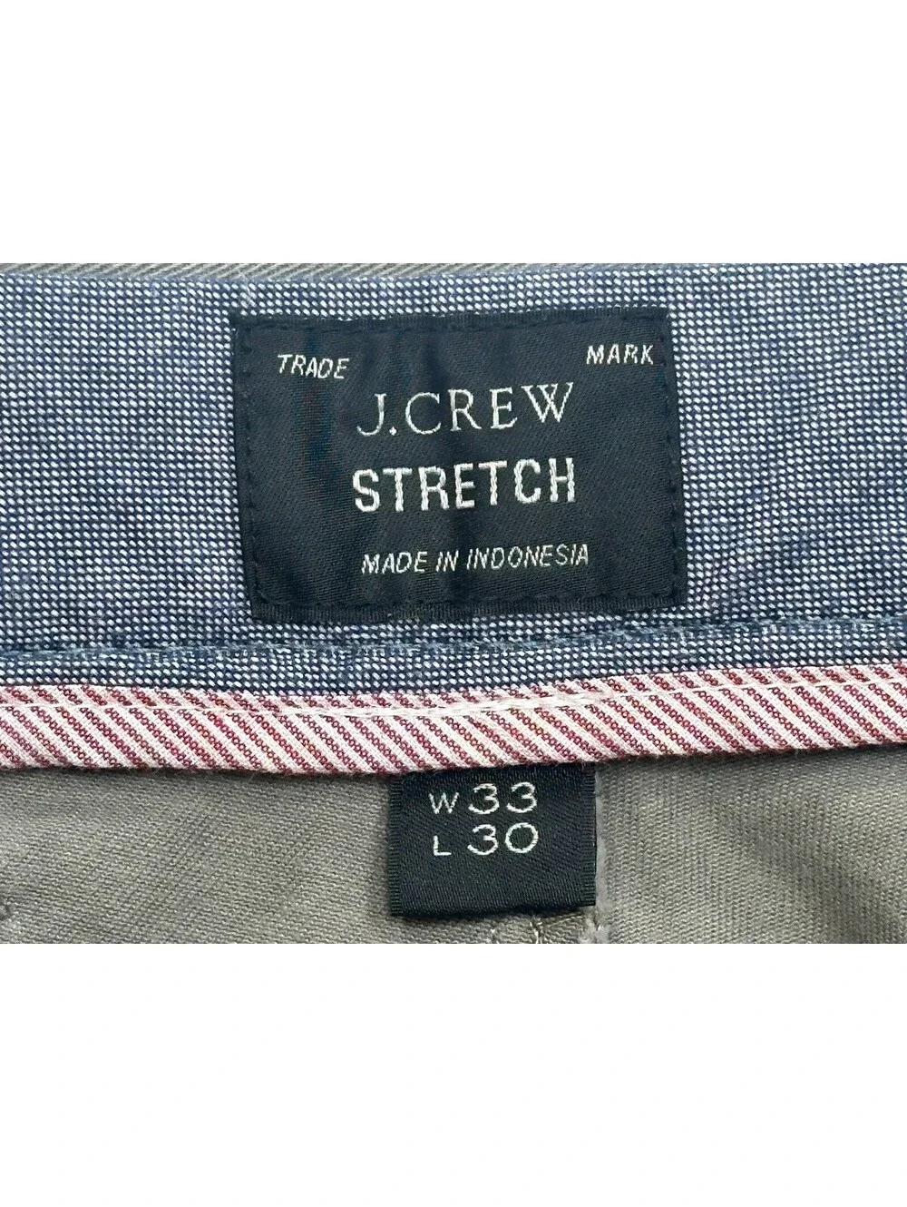 J Crew 770 Straight Stretch Flat Chinos Gray Mens 33/30